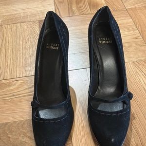 Stuart Weitzman Black Suede Pumps. Size 9-1/2